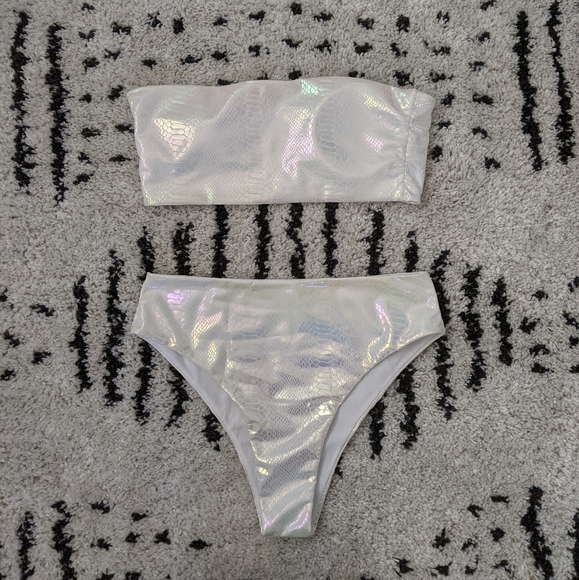 SHEIN Other - Shein 1x white snakeskin high waisted bikini